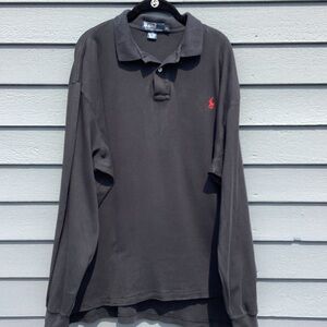 Polo by Ralph Lauren Cotton Black Long Sleeve Polo XL